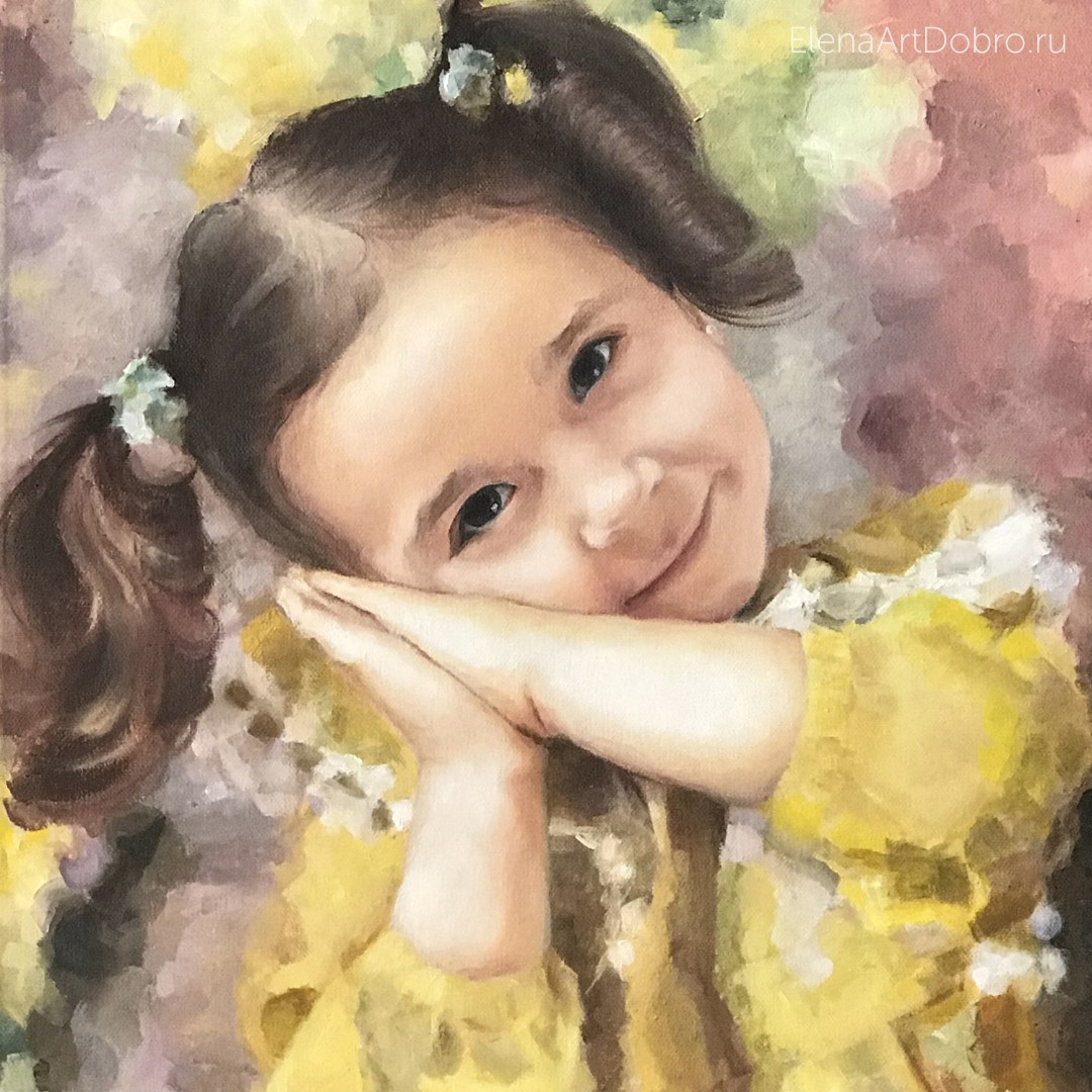 Портрет девочки Дарины в желтом платье