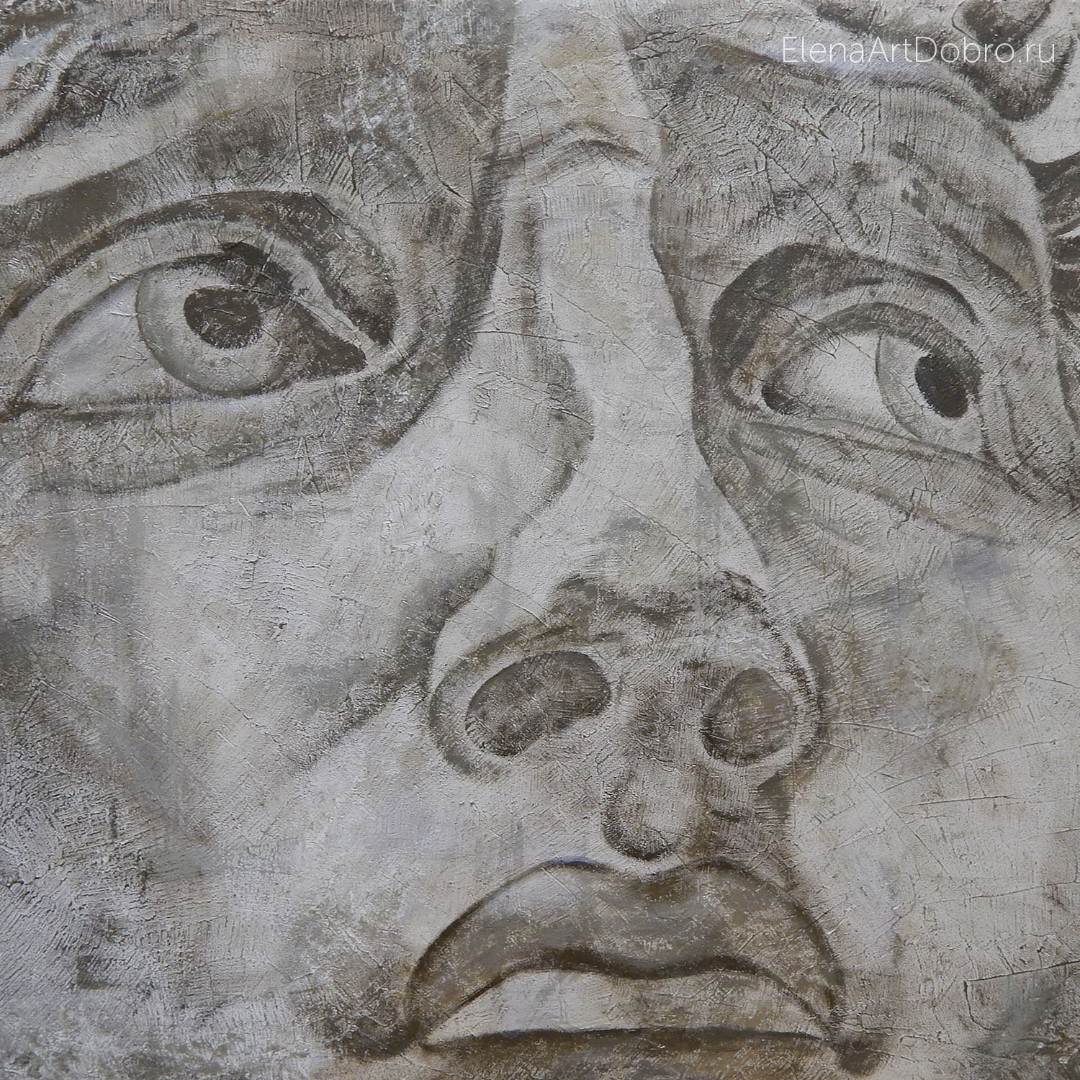 Картина "Давид Микеланджело. Фрагмент лица"